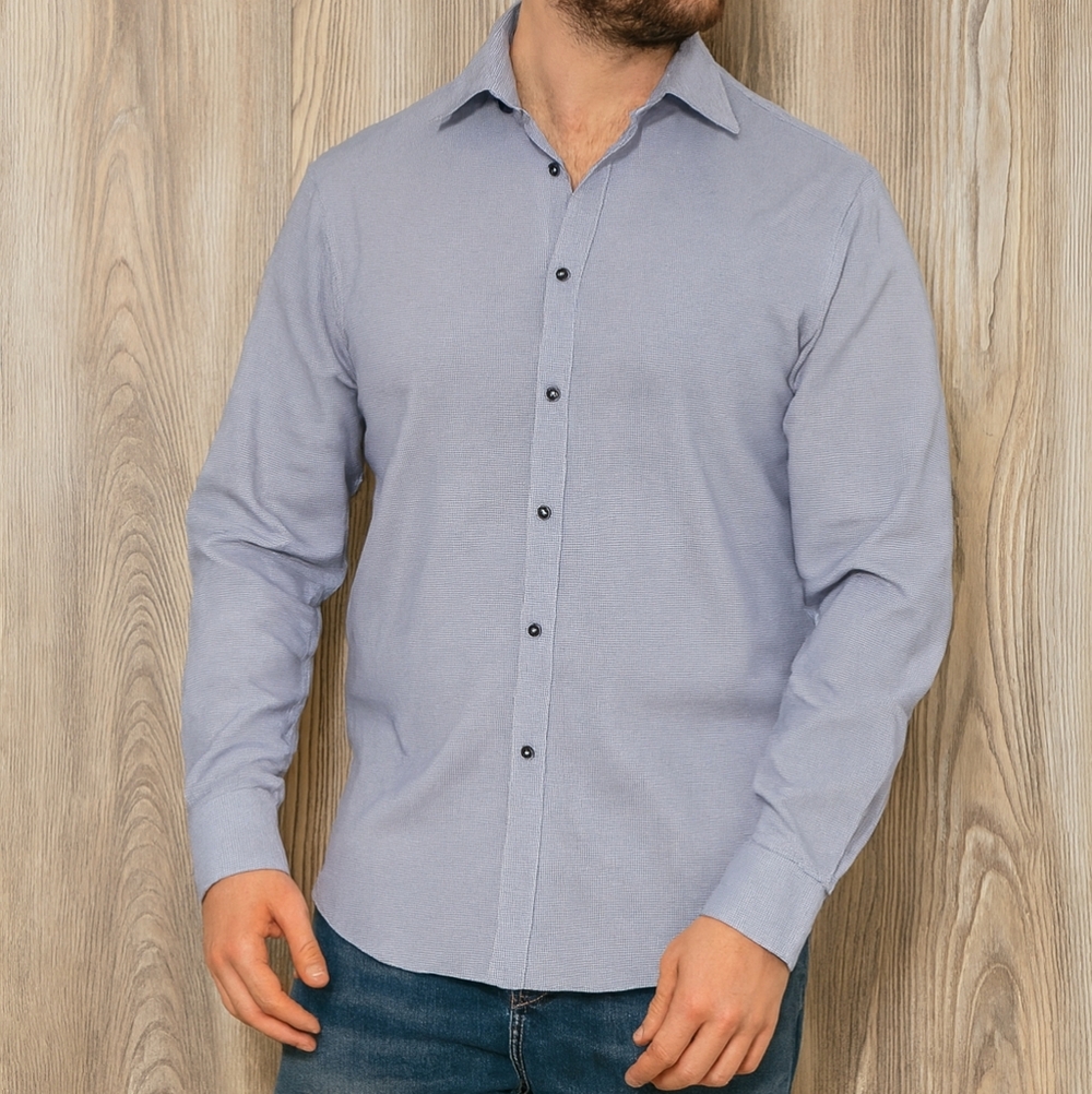 Tasso Elba Button Down Long Sleeve Shirt Mens Size Medium Blue